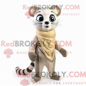 Beige Civet-mascottekostuum...