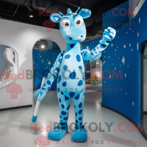Máscara de girafa azul com...