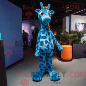 Blue Giraffe mascot costume...