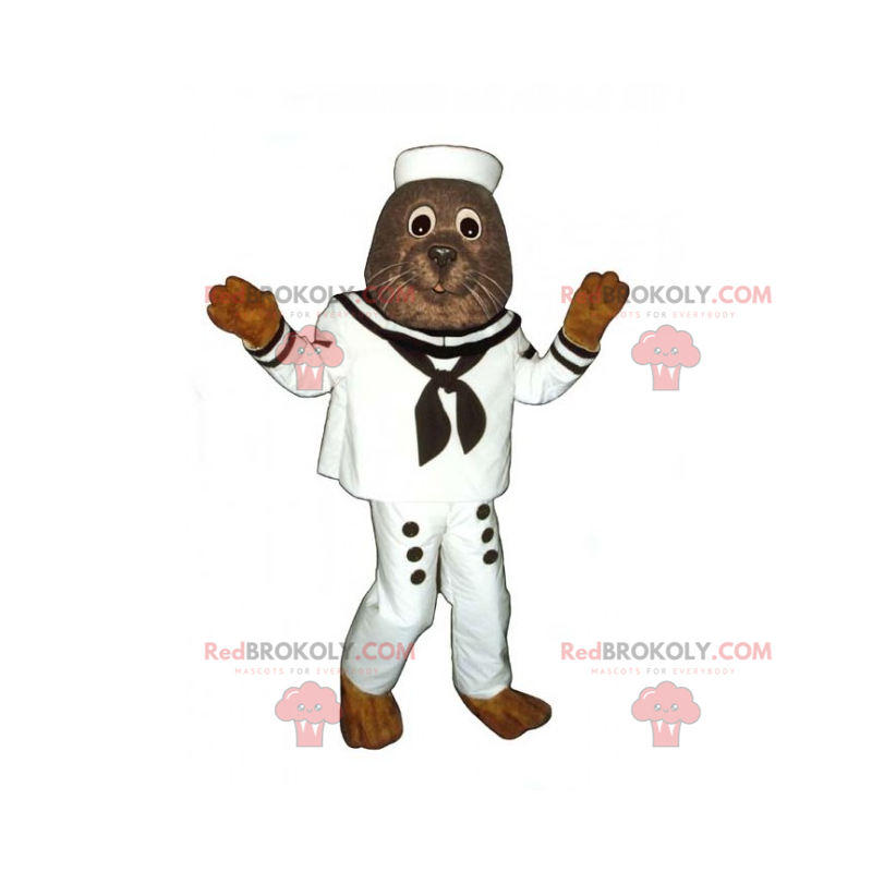 Sjøløve maskot i sjømannstøy - Redbrokoly.com Sjøløve maskot i sjømannstøy - Redbrokoly.com