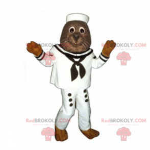 Sea lion mascot in sailor outfit - Redbrokoly.com