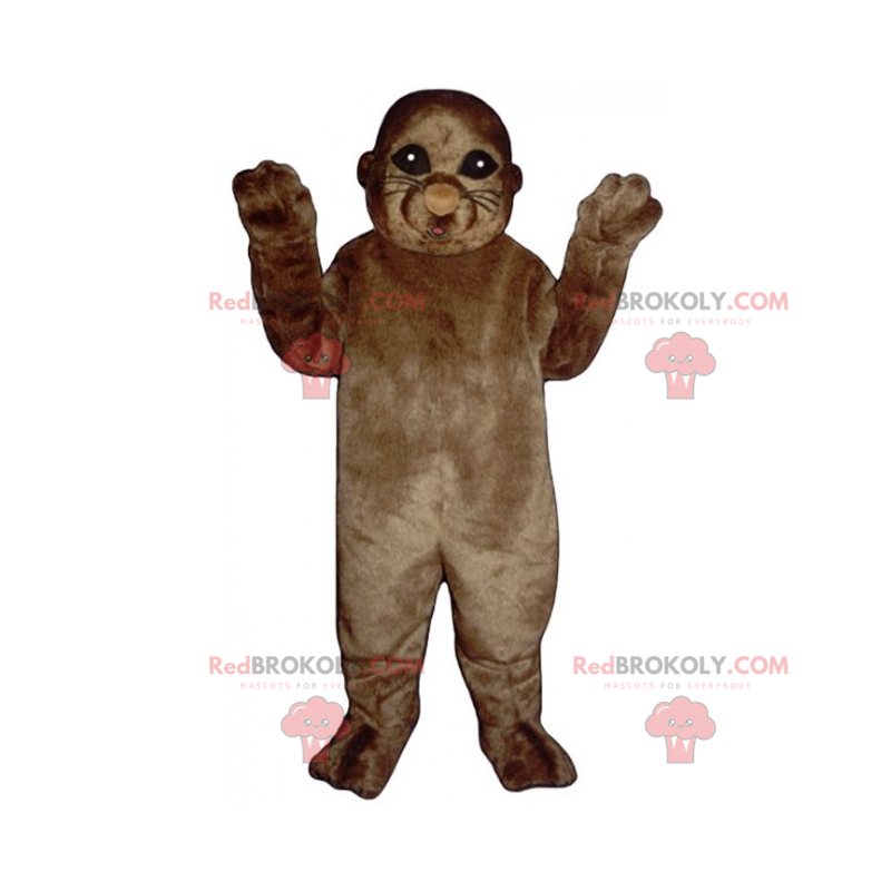 Mascotte d'otarie marron - Redbrokoly.com