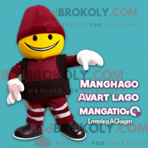 Maroon Mango maskot kostume...