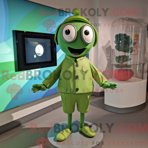 Oliven TV-maskotdraktfigur...