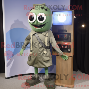 Oliven TV-maskotdraktfigur...