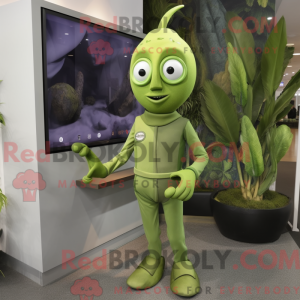 Oliven TV-maskotdraktfigur...