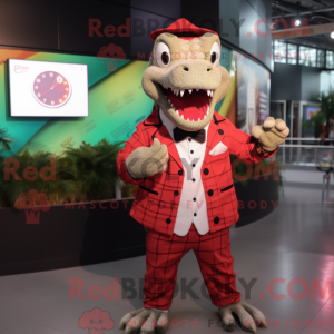 Rød krokodille maskot...