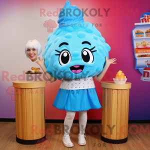Himmelblå Cupcake maskot...