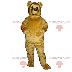 Mascotte d'ourson au poil beige - Redbrokoly.com