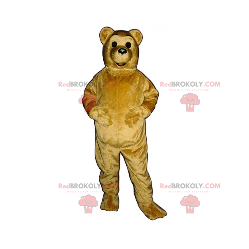 Mascotte d'ourson au poil beige - Redbrokoly.com