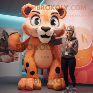 Peach Smilodon mascot...