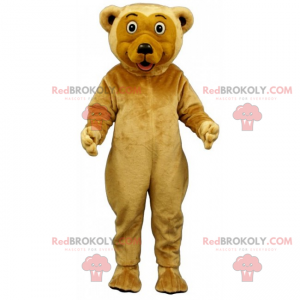Bear maskot beige hår og runde øjne - Redbrokoly.com