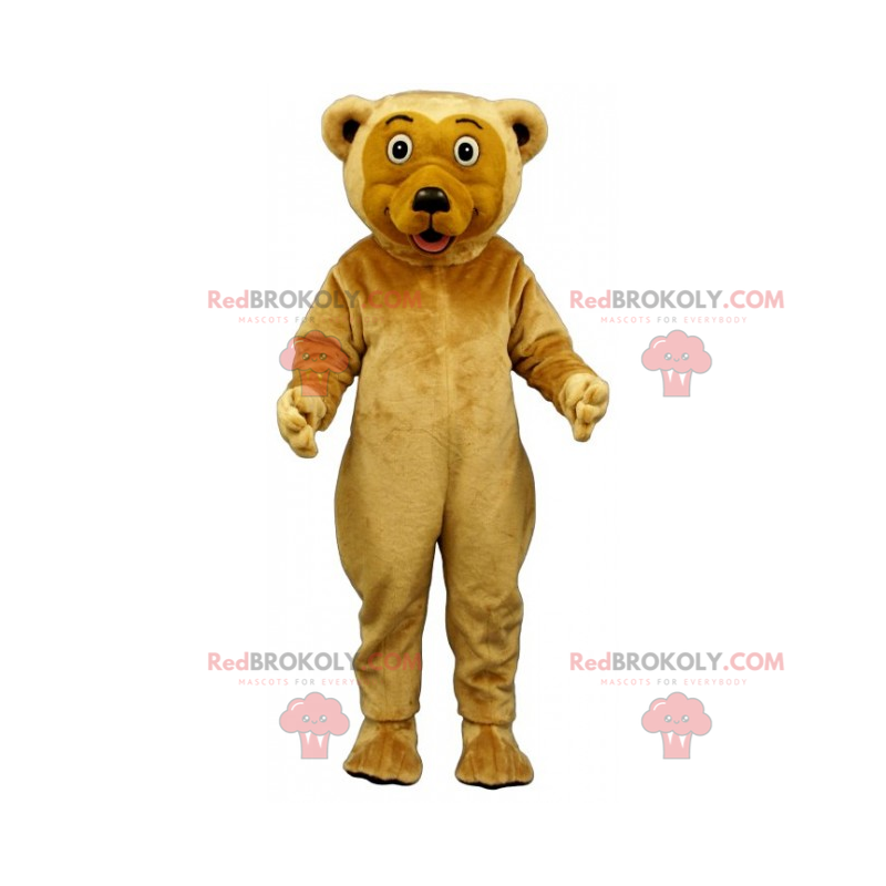 Bear mascot beige hair and round eyes - Redbrokoly.com