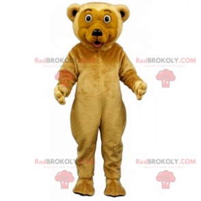 Bear mascot beige hair and round eyes - Redbrokoly.com