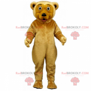 Tragen Sie Maskottchen beige Haare und runde Augen -