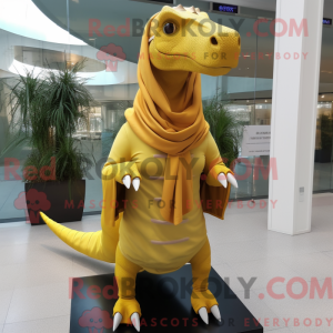 Guld Parasaurolophus maskot...