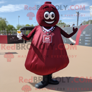 Maroon Petanque Ball maskot...