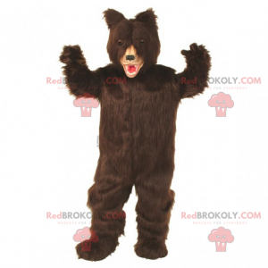 Mascotte d'ours au poil brun fonce - Redbrokoly.com