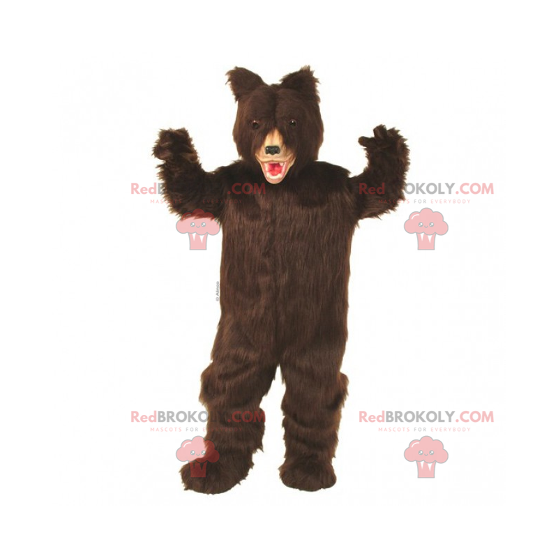 Mascote urso de pêlo castanho escuro - Redbrokoly.com