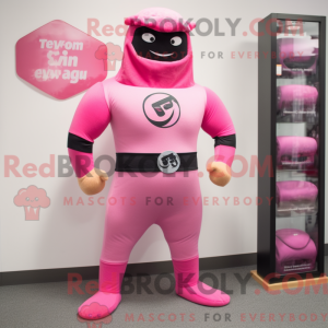 Personaggio mascotte rosa...