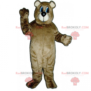 Bear mascot with brown hair and blue eyes - Redbrokoly.com