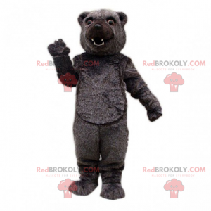 Mascote urso de cabelo preto - Redbrokoly.com
