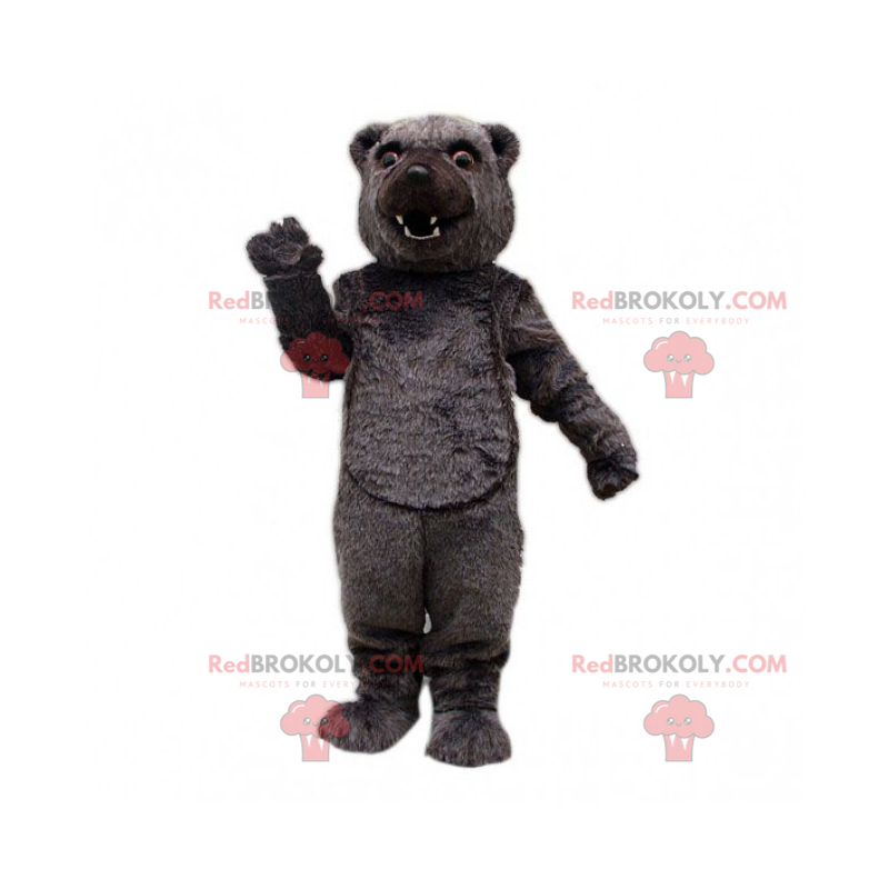 Mascote urso de cabelo preto - Redbrokoly.com