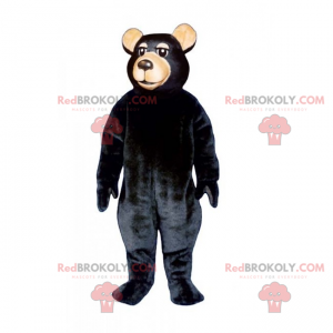 Mascota del oso con pelo negro y hocico beige. - Redbrokoly.com