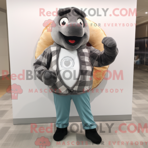 Grå Donut maskot kostume...