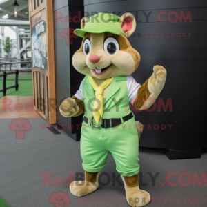 Limegrøn Chipmunk maskot...