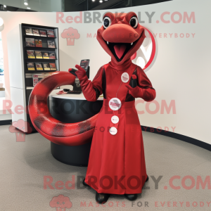 Rød Titanoboa maskot...