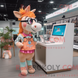 Peach Horse mascottekostuum...