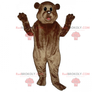 Urso mascote com pequenas orelhas redondas - Redbrokoly.com
