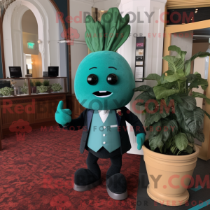 Teal Beet mascot costume...