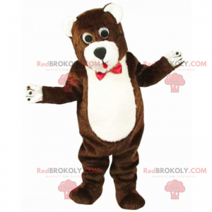 Bear mascot with red bow tie - Redbrokoly.com