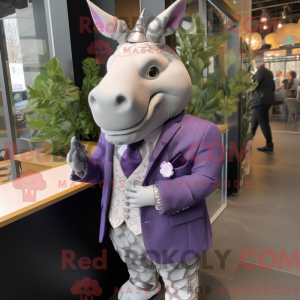 Lavendel Rhinoceros maskot...
