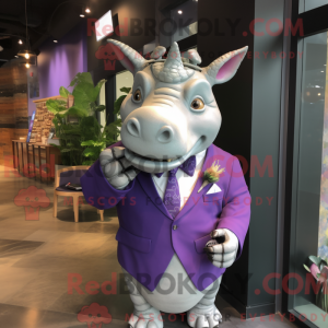 Lavendel-Nashorn-Maskottche...