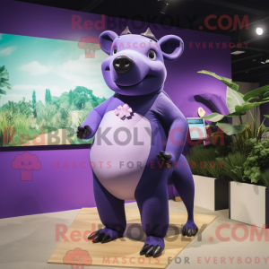 Paars Tapir-mascottekostuum...