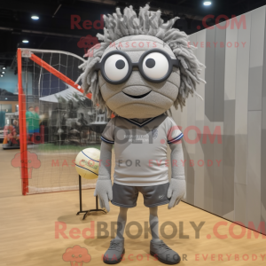 Gray Volleyball Net mascot...