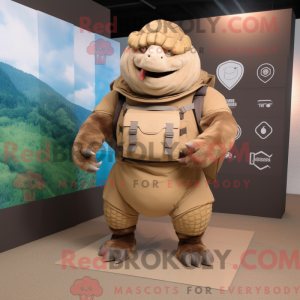 Tan Glyptodon maskot...