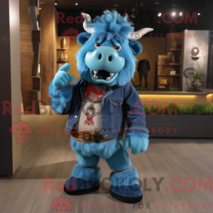 Figura azul de máscara de...