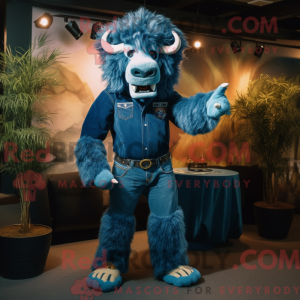 Figura azul de máscara de...