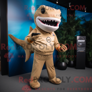 Tan Shark mascot costume...