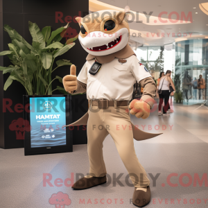 Tan Shark mascot costume...