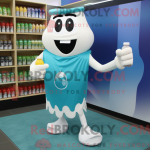Teal Bottle Of Milk mascot...