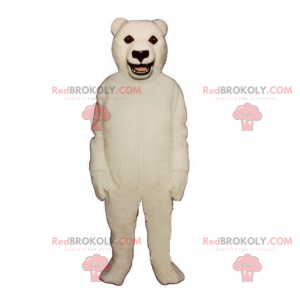 Mascotte d'ours blanc et yeux noirs - Redbrokoly.com