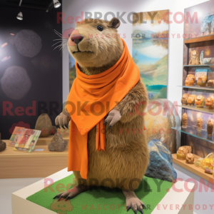Brun Capybara maskot...