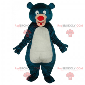 Blaues Bärenmaskottchen mit roter Nase - Redbrokoly.com