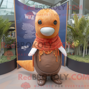 Rust Whale maskot kostume...
