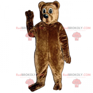 Brun björnmaskot med stora ögon - Redbrokoly.com